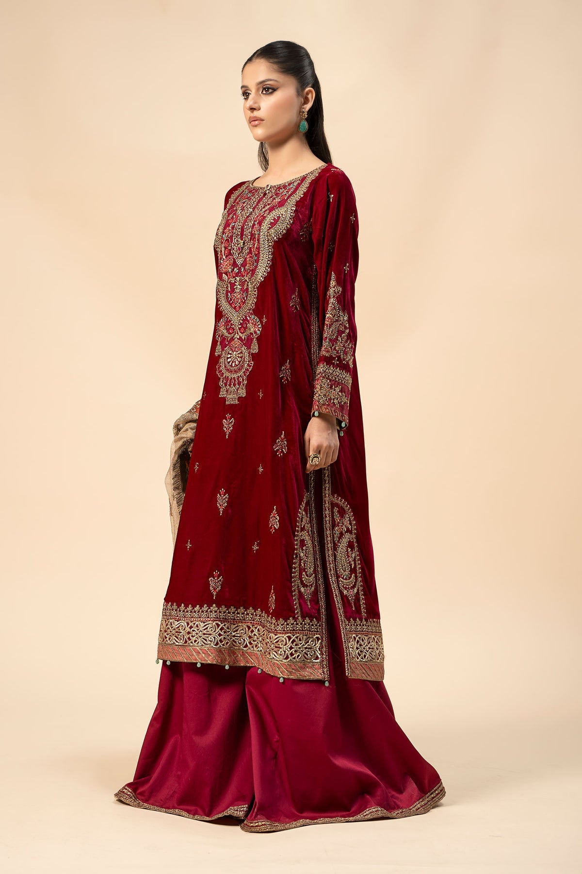 Maria B | Formal Wears | Velvet Suit | SF-W24-29 - Official Maria B - Agha Fabrics UK