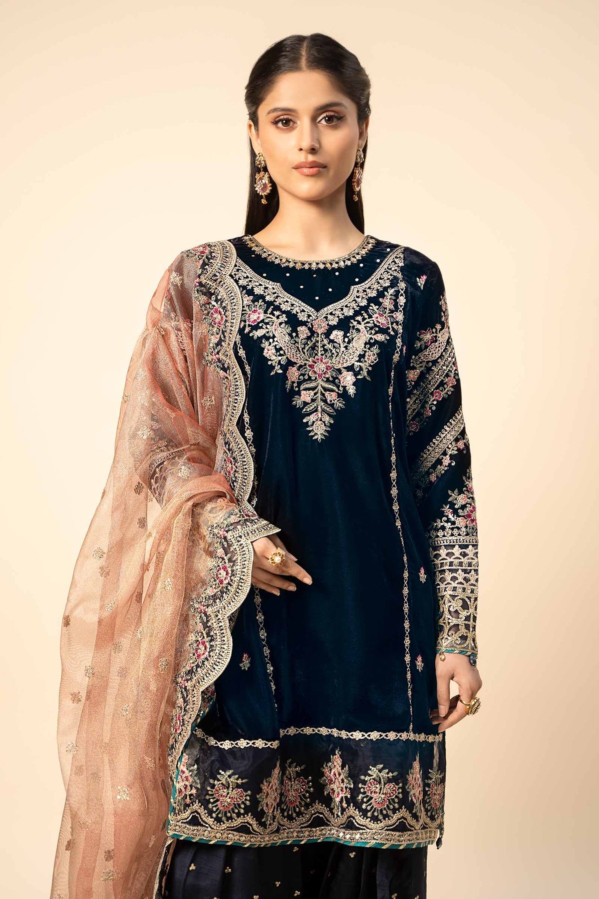 Maria B | Formal Wears | Velvet Suit | SF-W24-80 - Official Maria B - Agha Fabrics UK