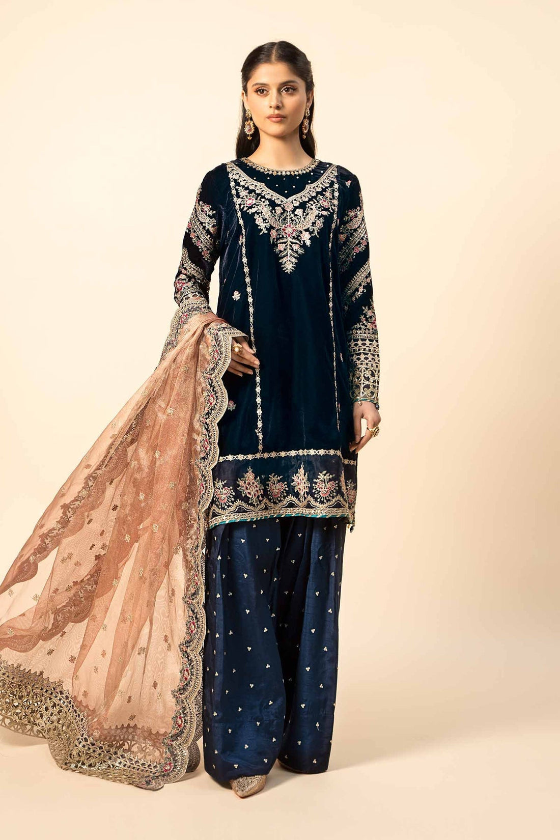 Maria B | Formal Wears | Velvet Suit | SF-W24-80 - Official Maria B - Agha Fabrics UK
