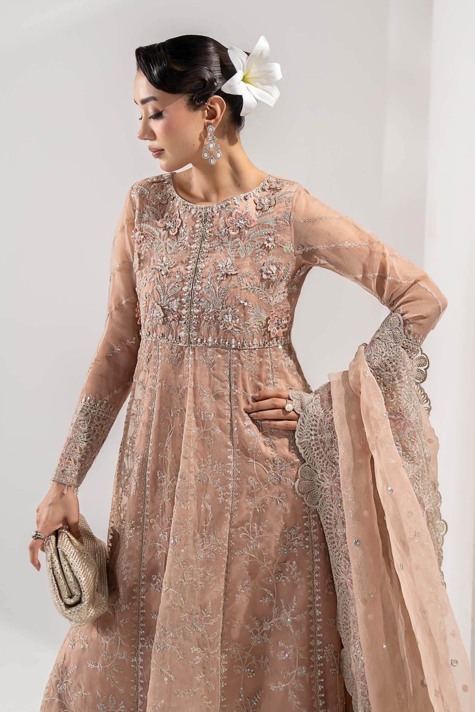 Maria B | Pre Fall Dresses | 3 Piece Embroidered Organza Suit ZS - Official Maria B - Agha Fabrics UK