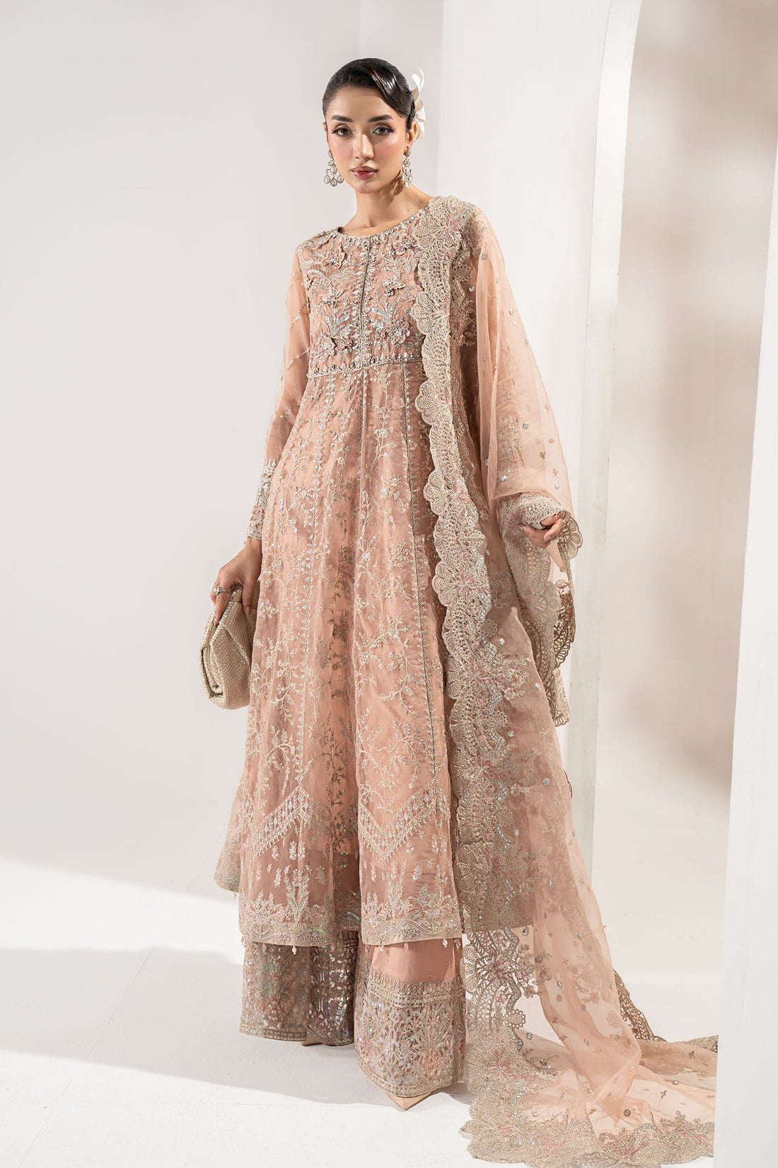 Maria B | Pre Fall Dresses | 3 Piece Embroidered Organza Suit ZS - Official Maria B - Agha Fabrics UK
