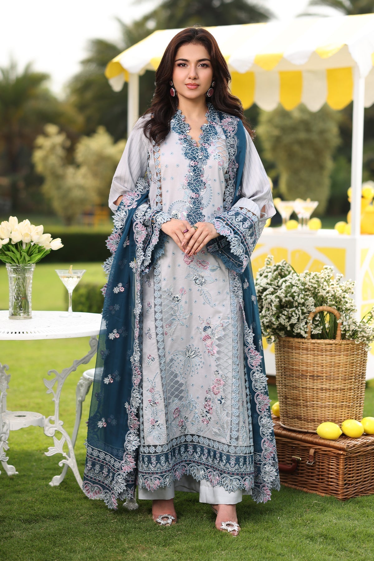 Imrozia Premium | Hayam Luxury Lawn 25 | SL 96 MUNIRA - Official Imrozia Premium - Agha Fabrics UK
