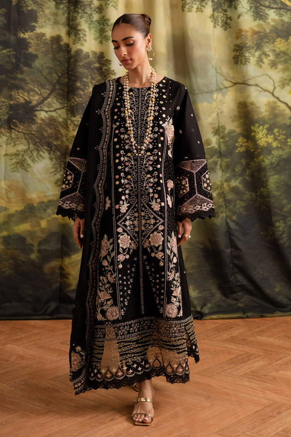 Marjjan | Guzel Lawn | SMC 204-A (Black) - Official Marjjan - Agha Fabrics UK