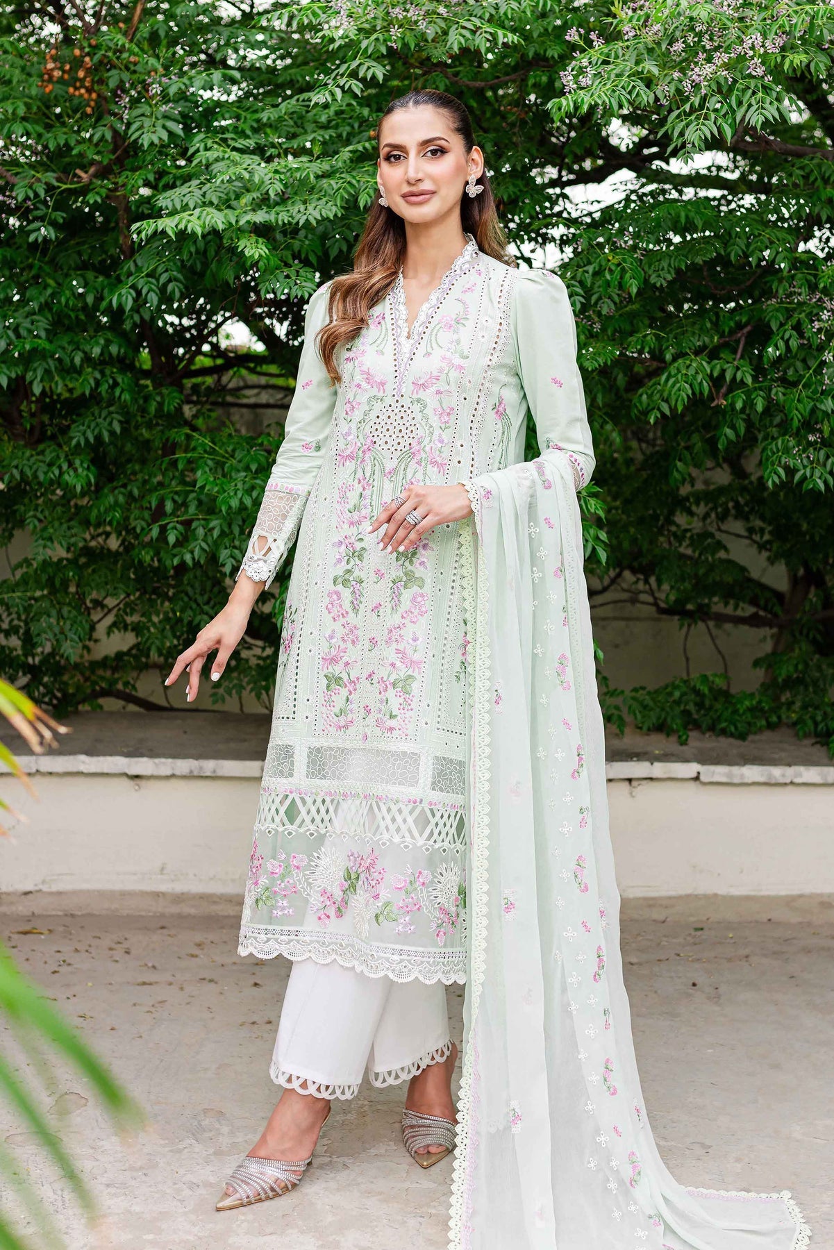 Sable Vogue | Shiree Lawn 24 | Mint Garden
