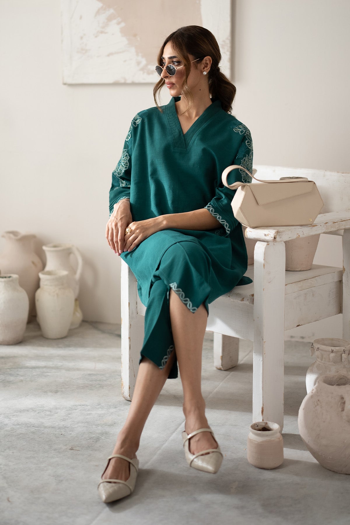 Sahar | Ready to Wear | Teal Ivy