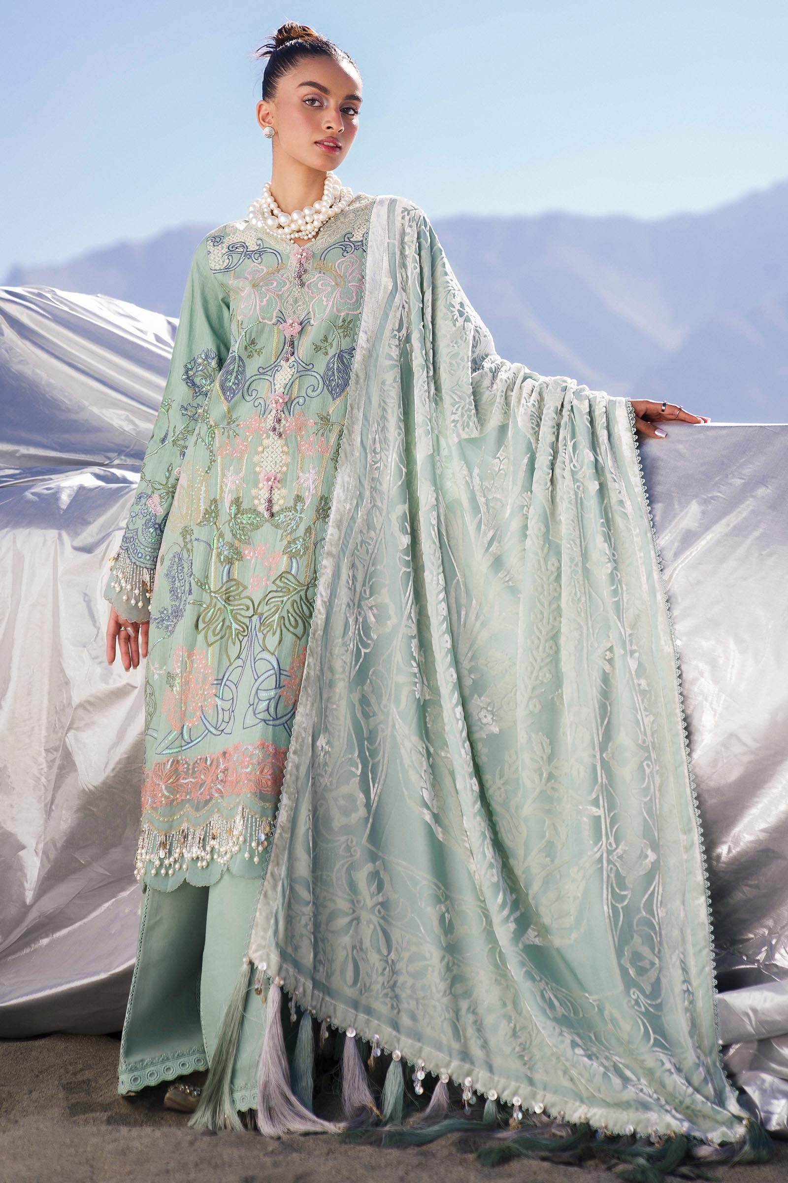 Sana Safinaz | Winter Shawl 24 | S241-005A-3CP - Official Sana Safinaz - Agha Fabrics UK