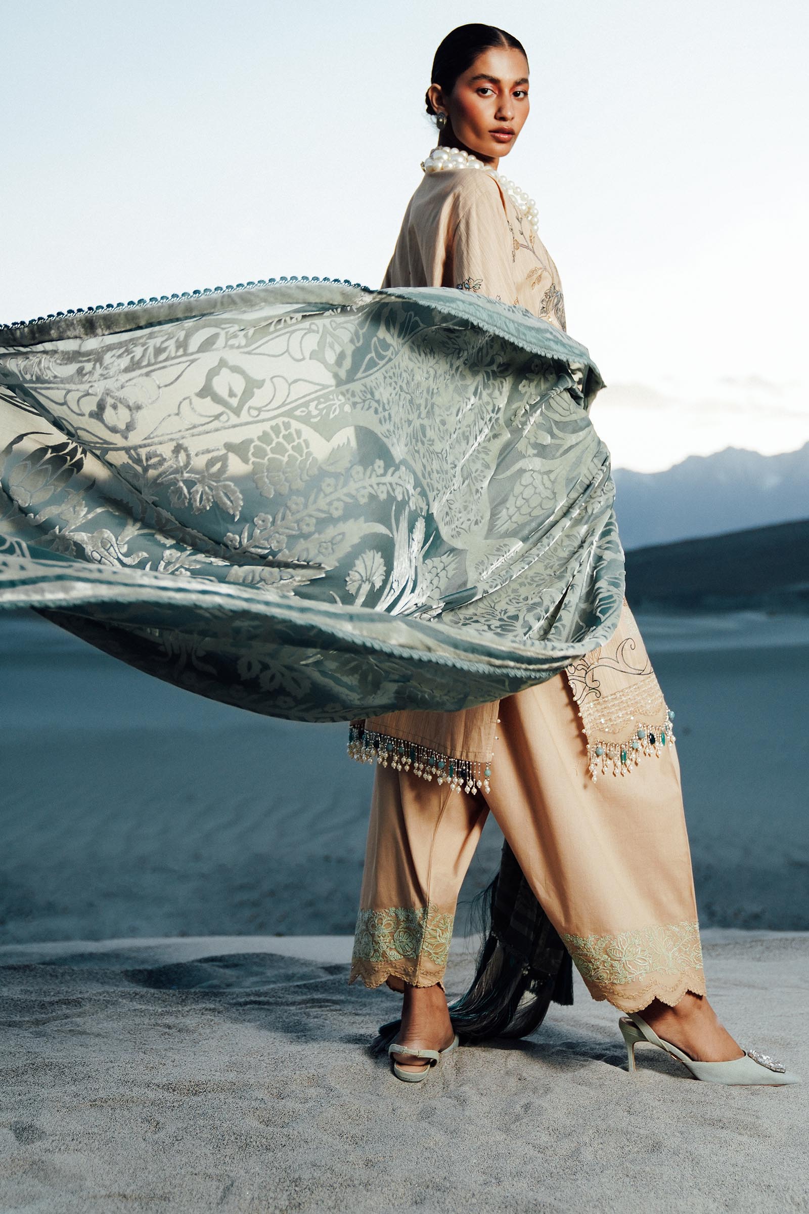 Sana Safinaz | Winter Shawl 24 | S241-005B-3CP - Official Sana Safinaz - Agha Fabrics UK