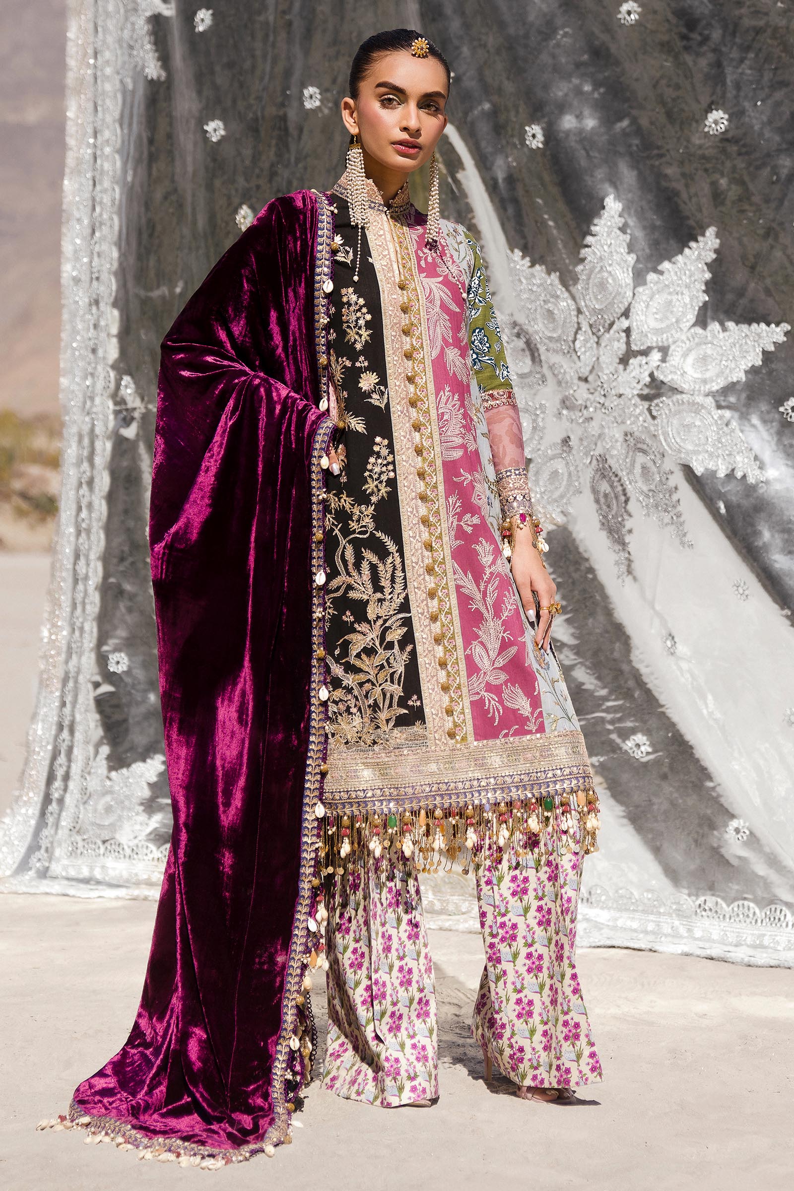 Sana Safinaz | Winter Shawl 24 | S241-006A-3CP - Official Sana Safinaz - Agha Fabrics UK