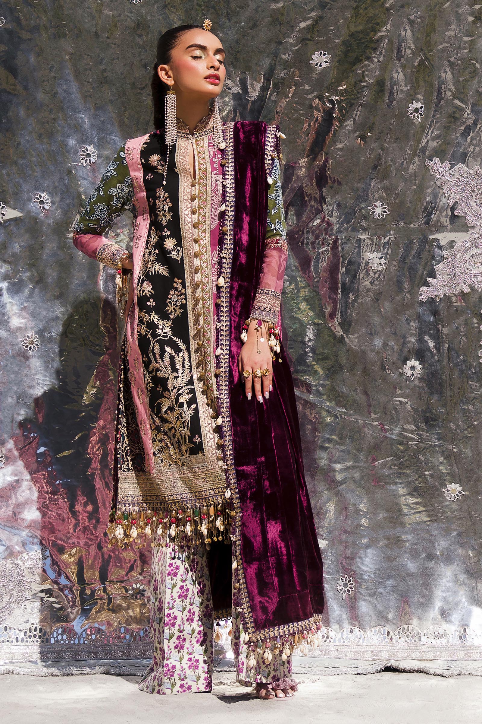 Sana Safinaz | Winter Shawl 24 | S241-006A-3CP - Official Sana Safinaz - Agha Fabrics UK