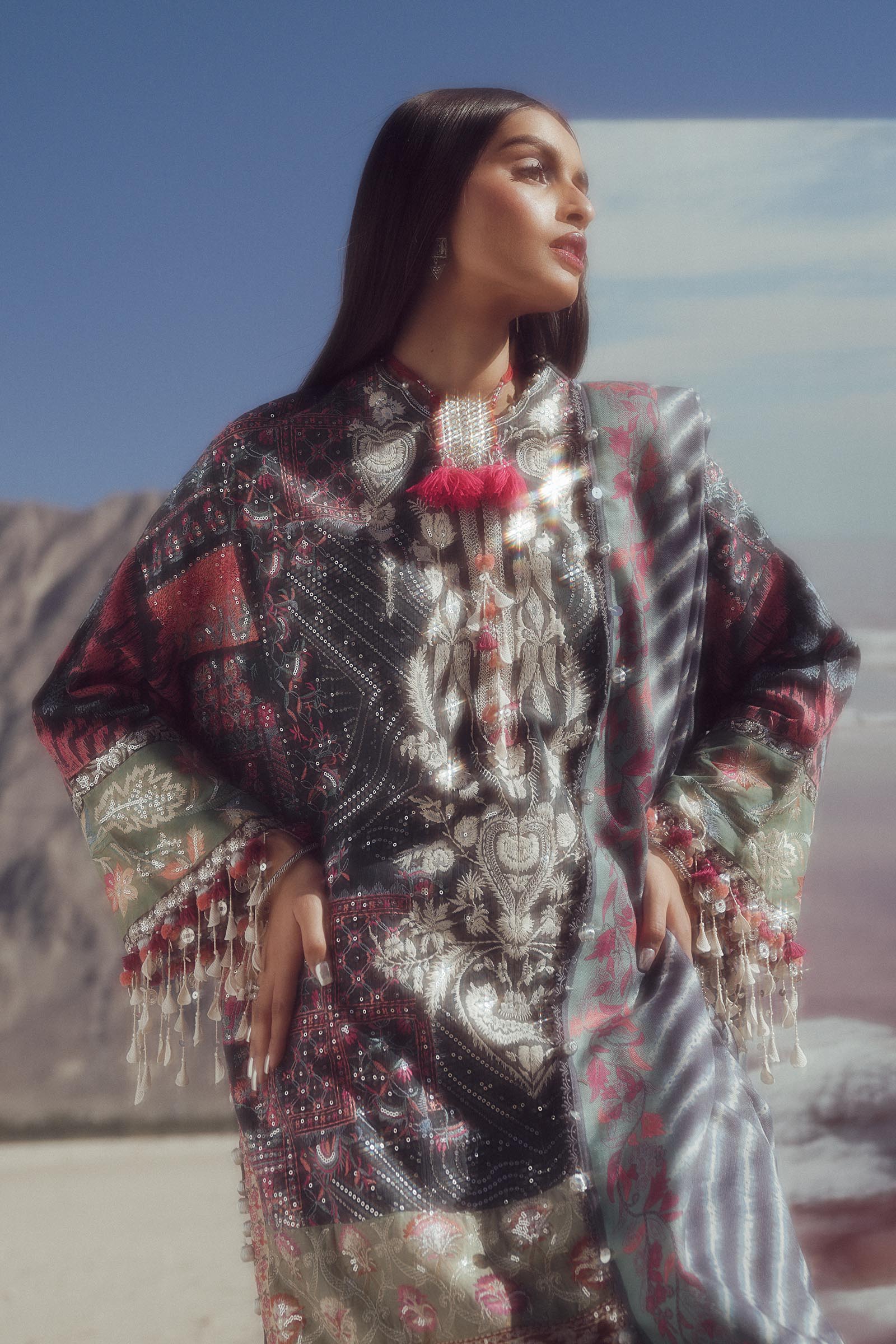 Sana Safinaz | Winter Shawl 24 | S241-007B-3CP - Official Sana Safinaz - Agha Fabrics UK