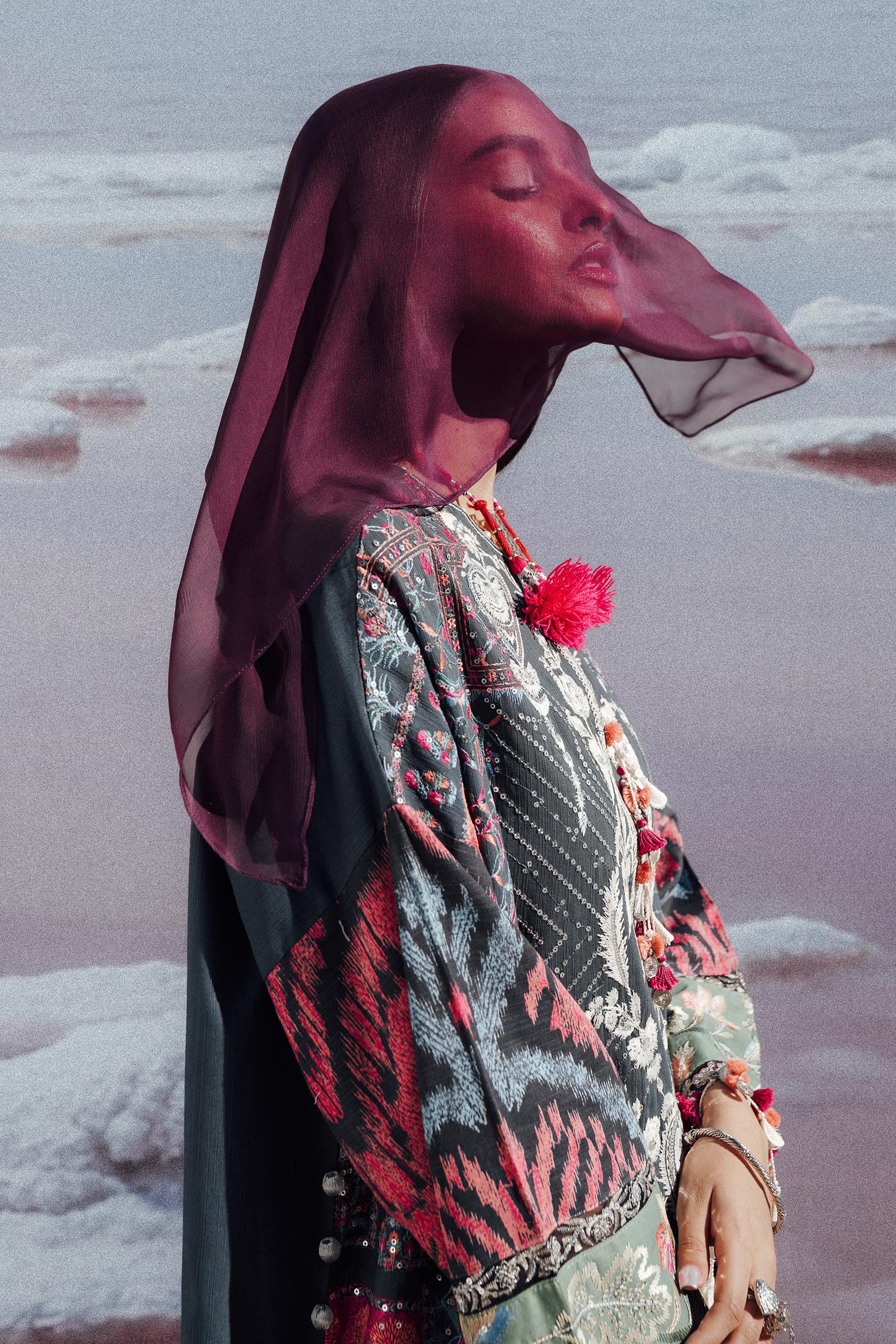 Sana Safinaz | Winter Shawl 24 | S241-007B-3CP - Official Sana Safinaz - Agha Fabrics UK