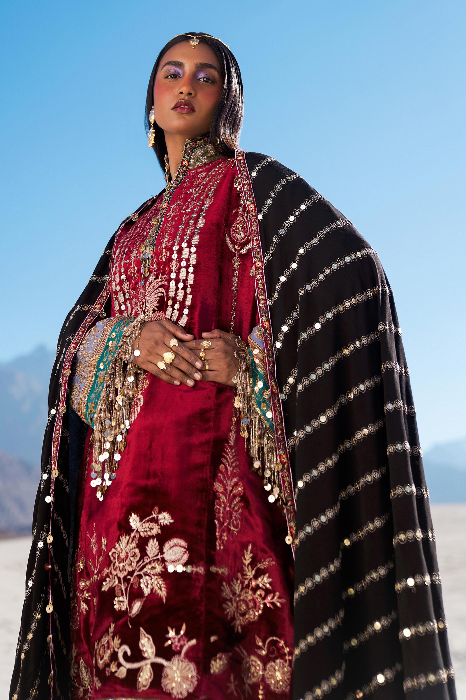 Sana Safinaz | Winter Shawl 24 | V241-002-3CP - Official Sana Safinaz - Agha Fabrics UK