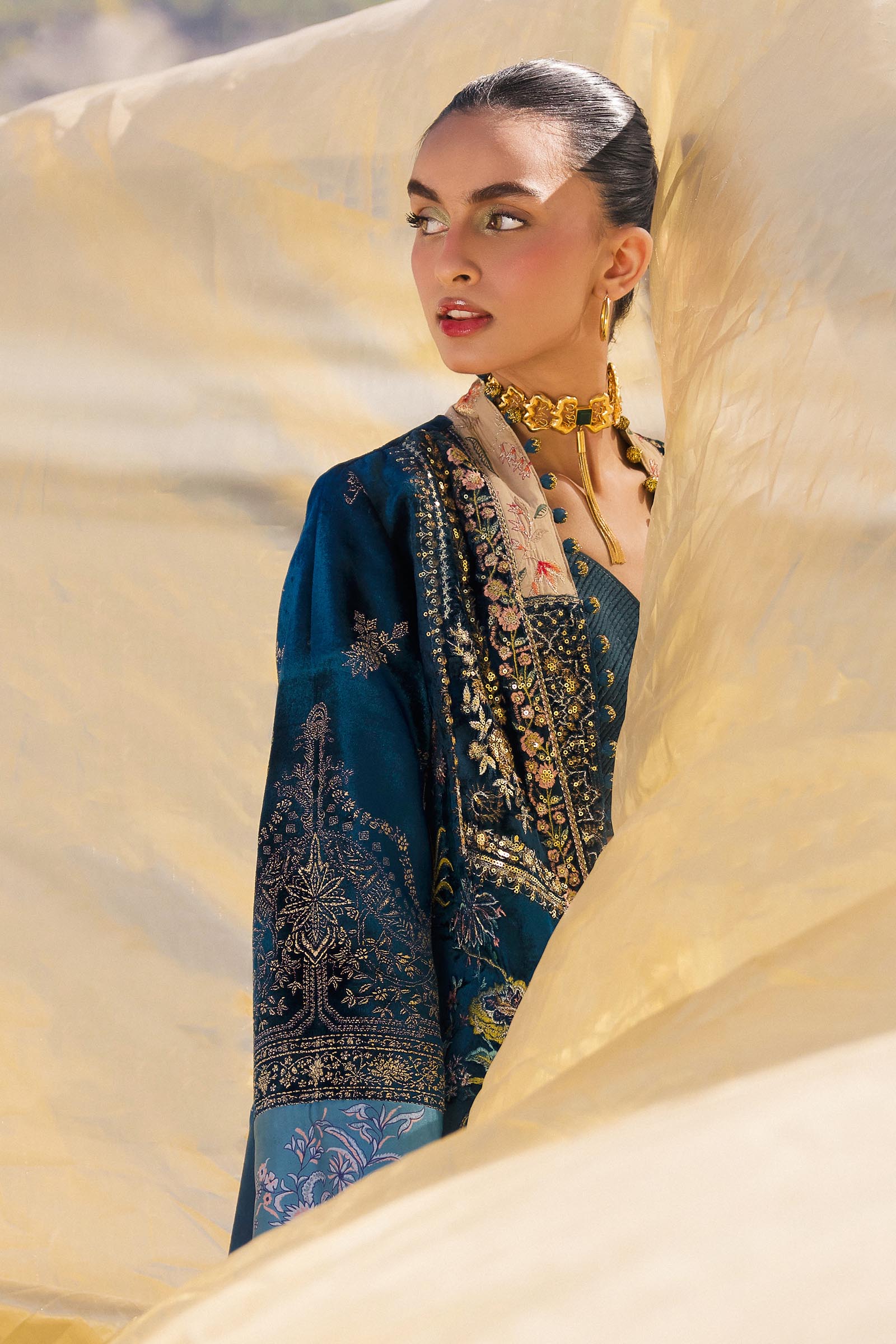 Sana Safinaz | Winter Shawl 24 | V241-003-3CP - Official Sana Safinaz - Agha Fabrics UK