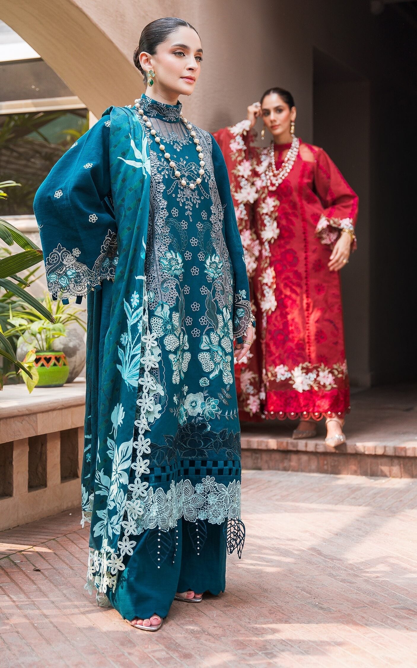 Asifa and Nabeel | Luxury Winter 24 | TEAL WL-07 - Official Asifa and Nabeel - Agha Fabrics UK