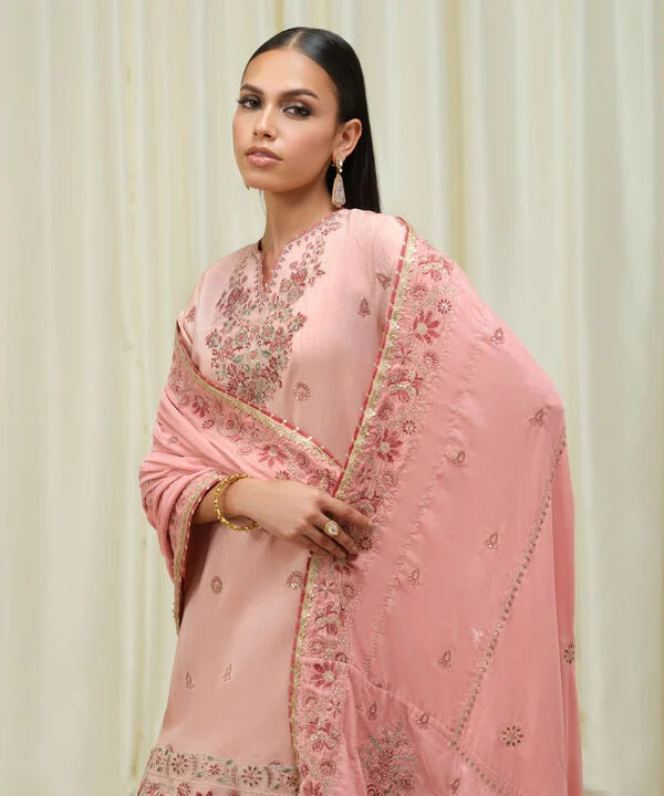 Sapphire | Fall Winter 25 | 3 Piece - Embroidered Raw Silk Suit U3FELX25V643