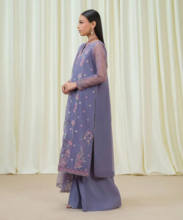 Sapphire | Fall Winter 25 | 3 Piece - Embroidered Organza Suit U3FELX25V824