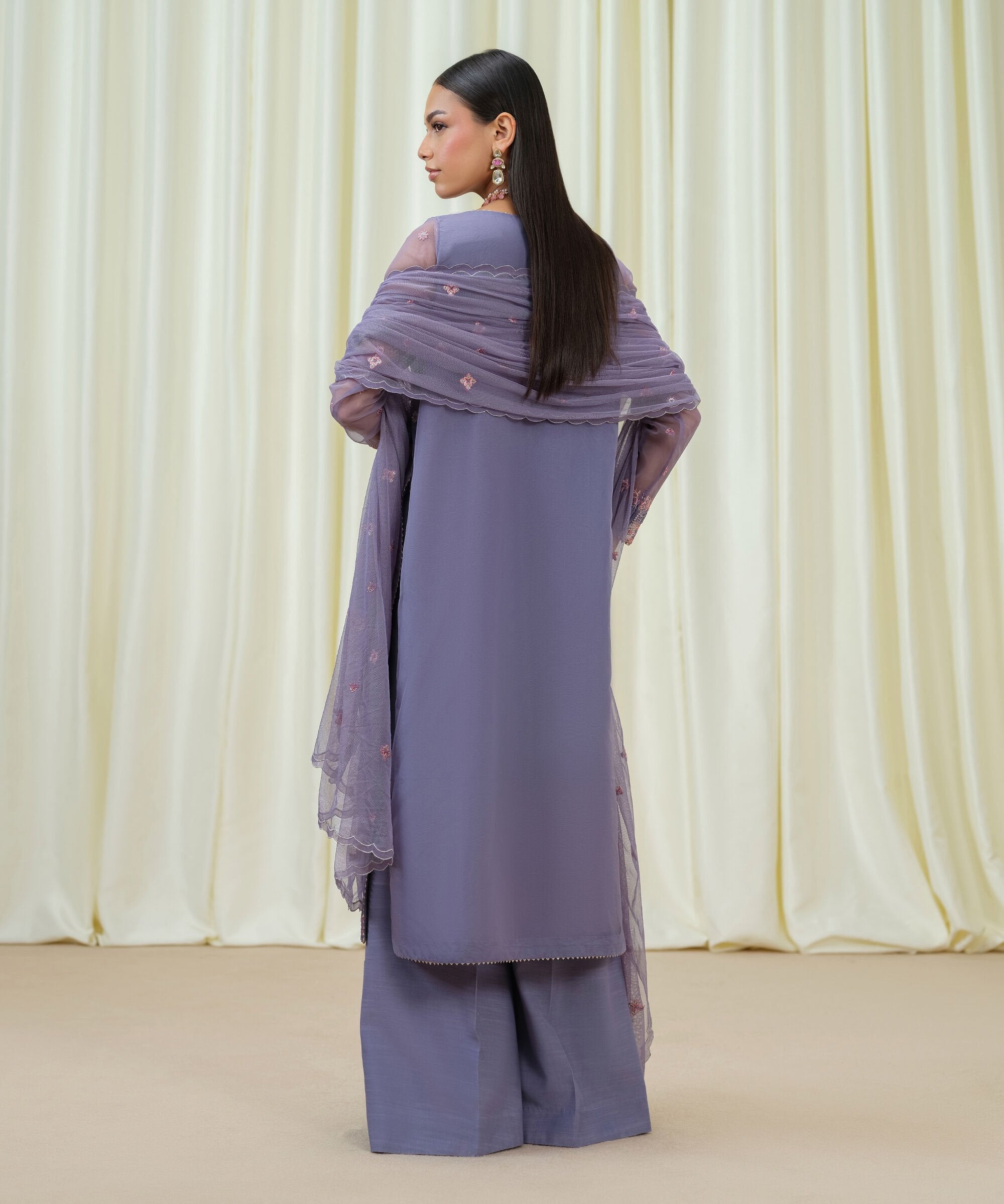 Sapphire | Fall Winter 25 | 3 Piece - Embroidered Organza Suit U3FELX25V824