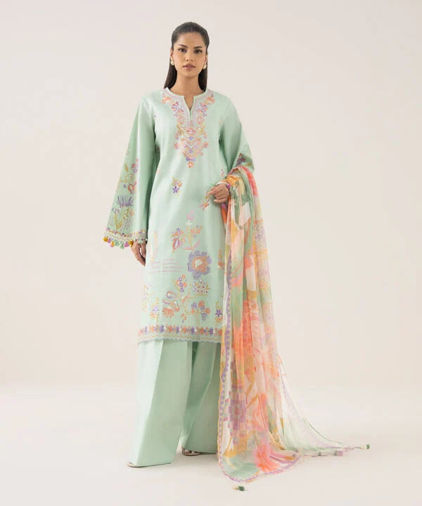 Sapphire | Fall Winter 25 | 3 Piece - Embroidered Lawn Suit U3PESG25V510