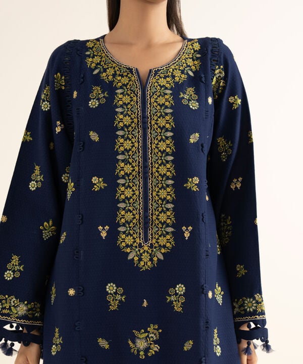 Sapphire | Fall Winter 25 | 3 Piece - Embroidered Dobby Suit U3PEST25V825
