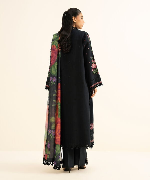 Sapphire | Fall Winter 25 | 3 Piece - Embroidered Dobby Suit U3PEST25V829