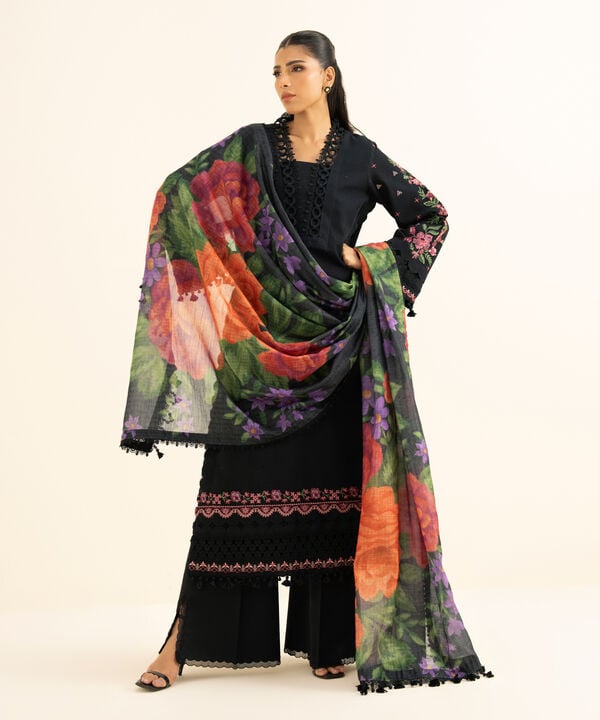 Sapphire | Fall Winter 25 | 3 Piece - Embroidered Dobby Suit U3PEST25V829