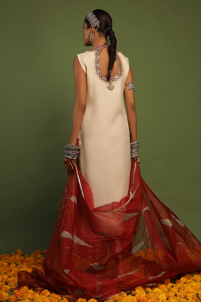 Wardha Saleem | Luxury Pret Traditional Wear | NAQSH - SHIRT WITH IZAAR (2 PC) - Official Wardha Saleem - Agha Fabrics UK