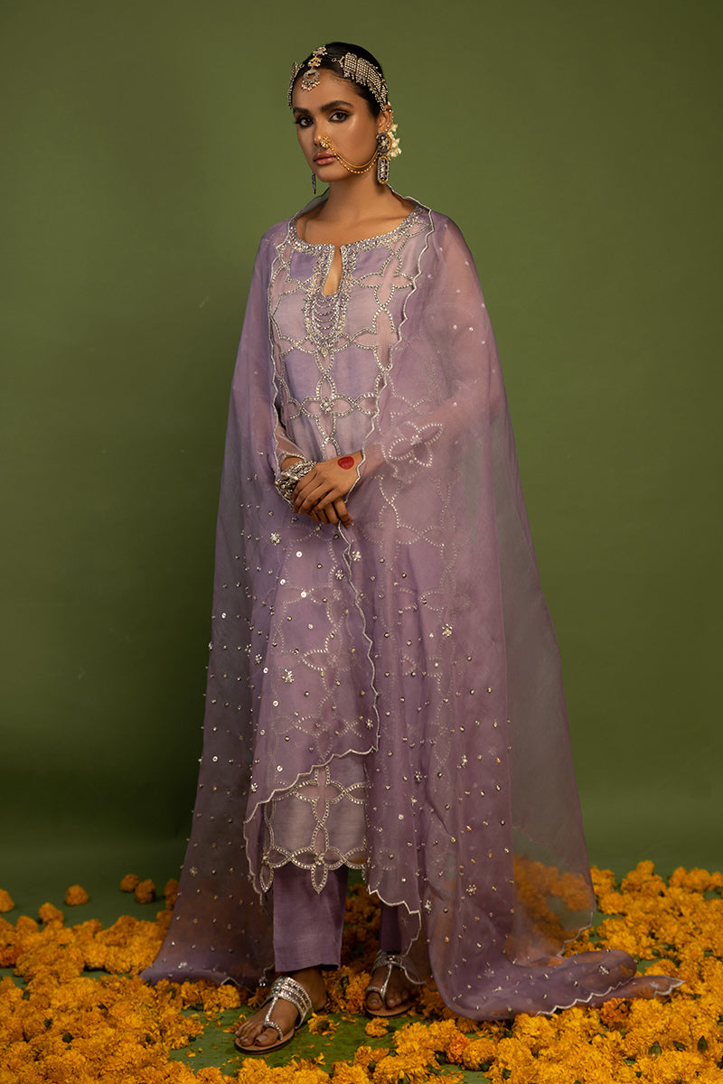 Wardha Saleem | Luxury Pret Traditional Wear | SARAAB - LILAC HEAVY FORMAL (2 PC) - Official Wardha Saleem - Agha Fabrics UK