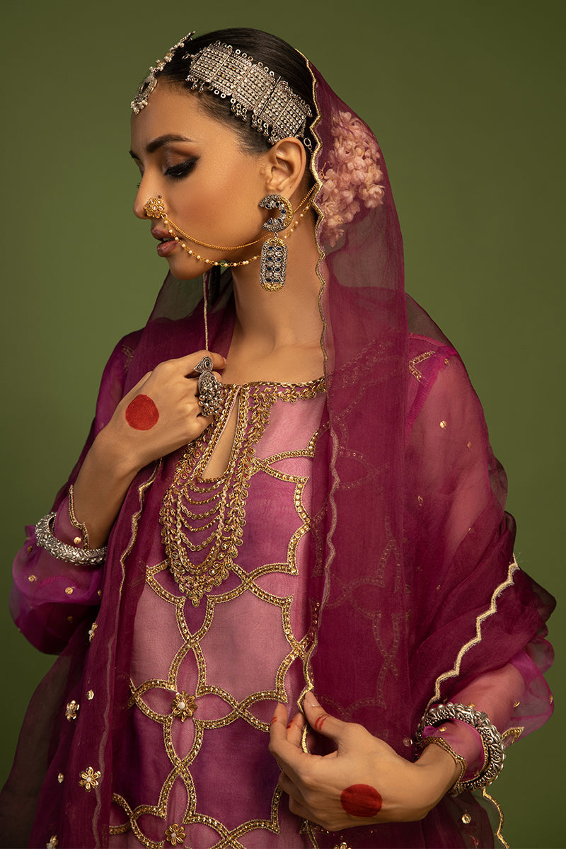 Wardha Saleem | Luxury Pret Traditional Wear | SARAAB - PLUM HEAVY (2 PC) - Official Wardha Saleem - Agha Fabrics UK