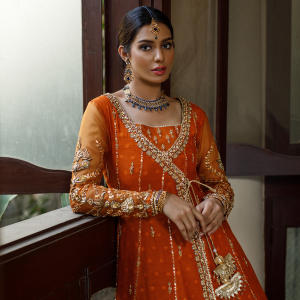Wahajmkhan | Bahar Begum Formals | SAPPHIRE BURNT ANGARKHA