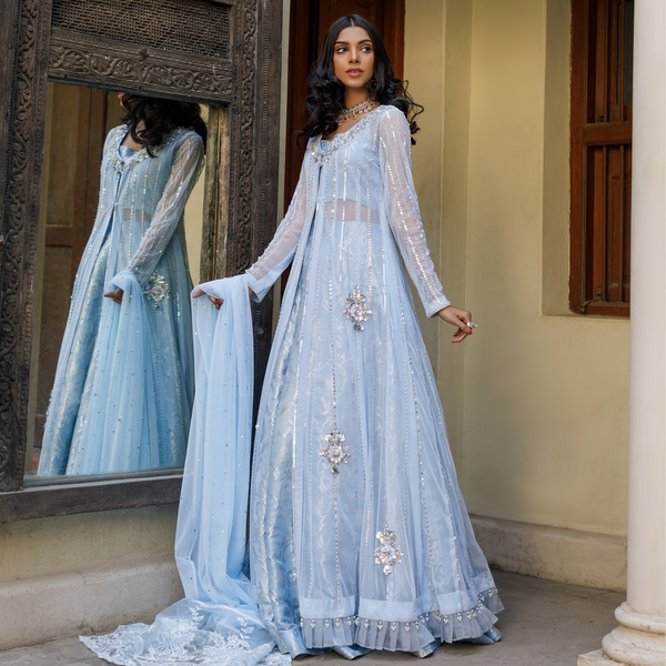 Wahajmkhan | Bahar Begum Formals | BABY BLUE BAHAR