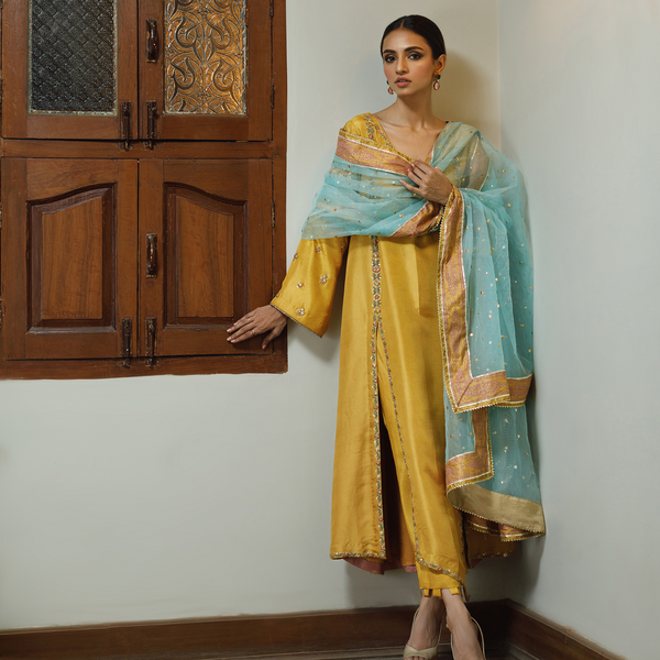 Wahajmkhan | Bahar Begum Formals | MUSTARD BEGUM JORA