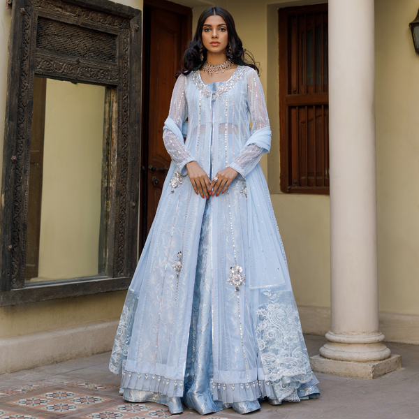 Wahajmkhan | Bahar Begum Formals | BABY BLUE BAHAR