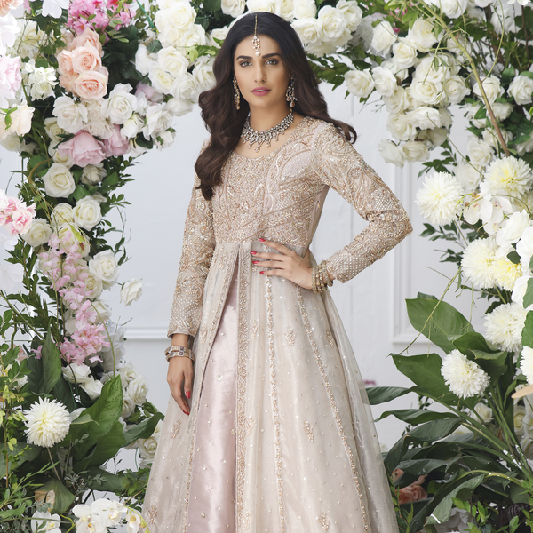 Wahajmkhan | Eden wedding Formals | ROSE GOLD ANARKALI & LENGA