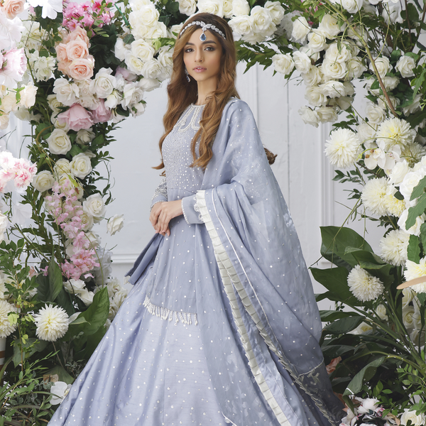 Wahajmkhan | Eden wedding Formals | PERIWINKLE PEPLUM & LENGA