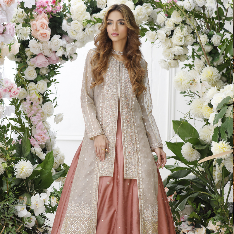 Wahajmkhan | Eden wedding Formals | METAL JACKET WITH LENGA