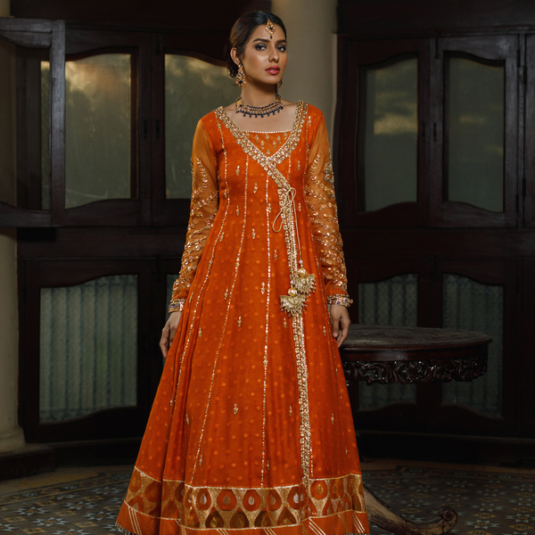 Wahajmkhan | Bahar Begum Formals | SAPPHIRE BURNT ANGARKHA