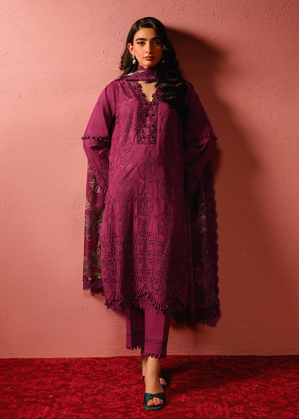 Al Karam | Schiffli Capsule | RTS | SHIRT, TROUSER & DUPATTA 1 - Official Al Karam - Agha Fabrics UK