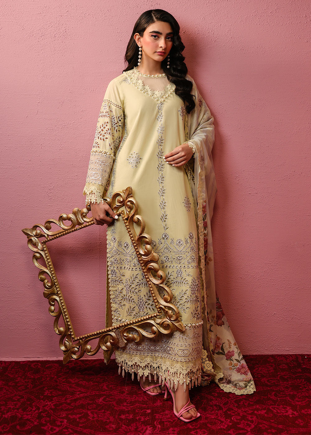 Al Karam | Schiffli Capsule | RTS | SHIRT, TROUSER & DUPATTA 4 - Official Al Karam - Agha Fabrics UK