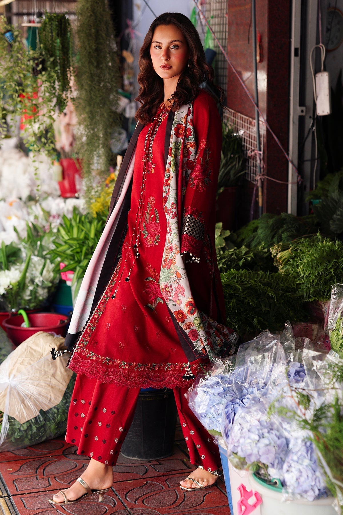 Charizma | Poshima Winters 25 | 3-pc Unstitched Wool Shawl Collection PSW5-08 - Official Charizma - Agha Fabrics UK