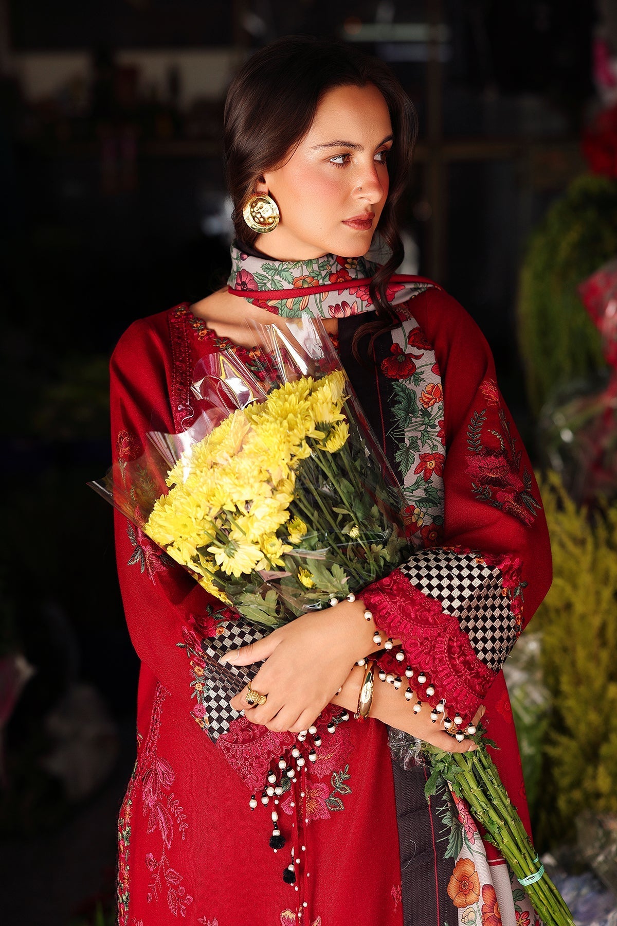 Charizma | Poshima Winters 25 | 3-pc Unstitched Wool Shawl Collection PSW5-08 - Official Charizma - Agha Fabrics UK