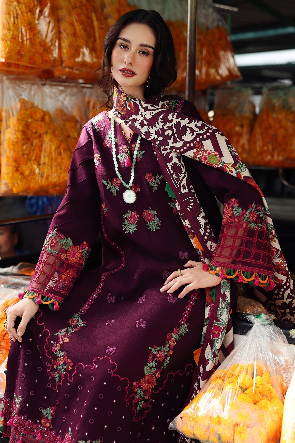 Charizma | Poshima Winters 25 | 3-pc Unstitched Wool Shawl Collection PSW5-02