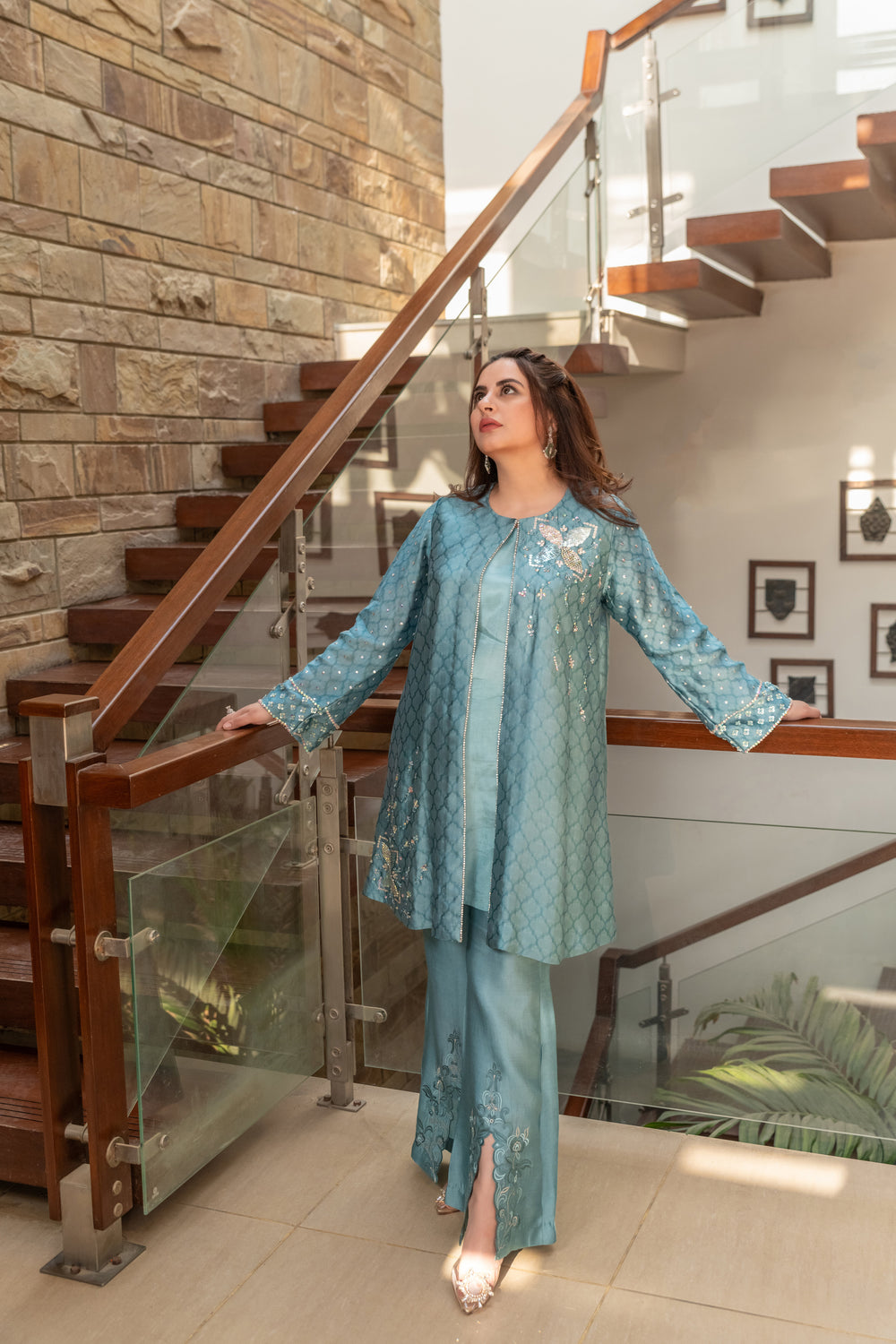 Wahaj M Khan | The Print Story | Periwinkle Sheesha Jacket