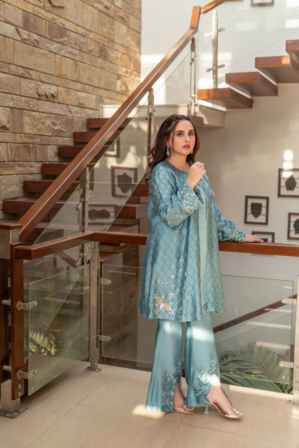 Wahaj M Khan | The Print Story | Periwinkle Sheesha Jacket