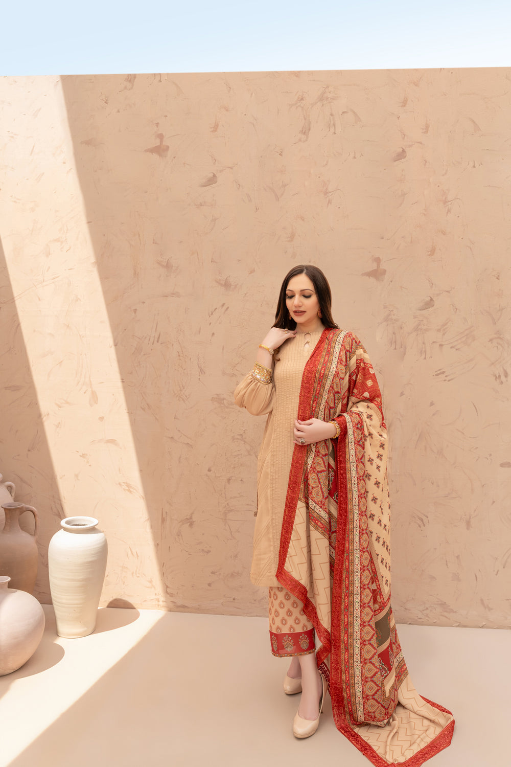 Wahaj M Khan | The Print Story | Ivory Maroon TPS