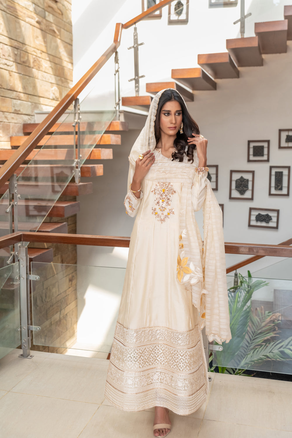 Wahaj M Khan | The Print Story | Cream Cotton TPS Outfit
