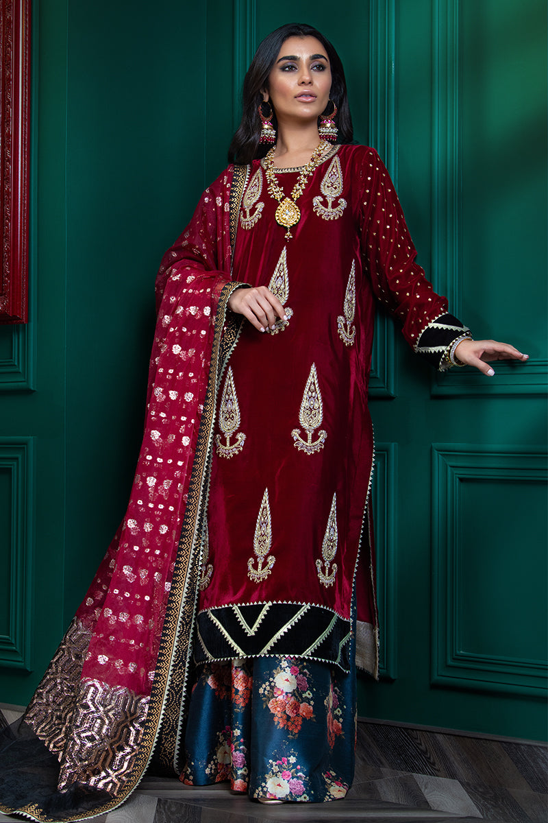 Wardha Saleem | Velvets Winter Fall 24 | Lal Bagh 2 - Official Wardha Saleem - Agha Fabrics UK
