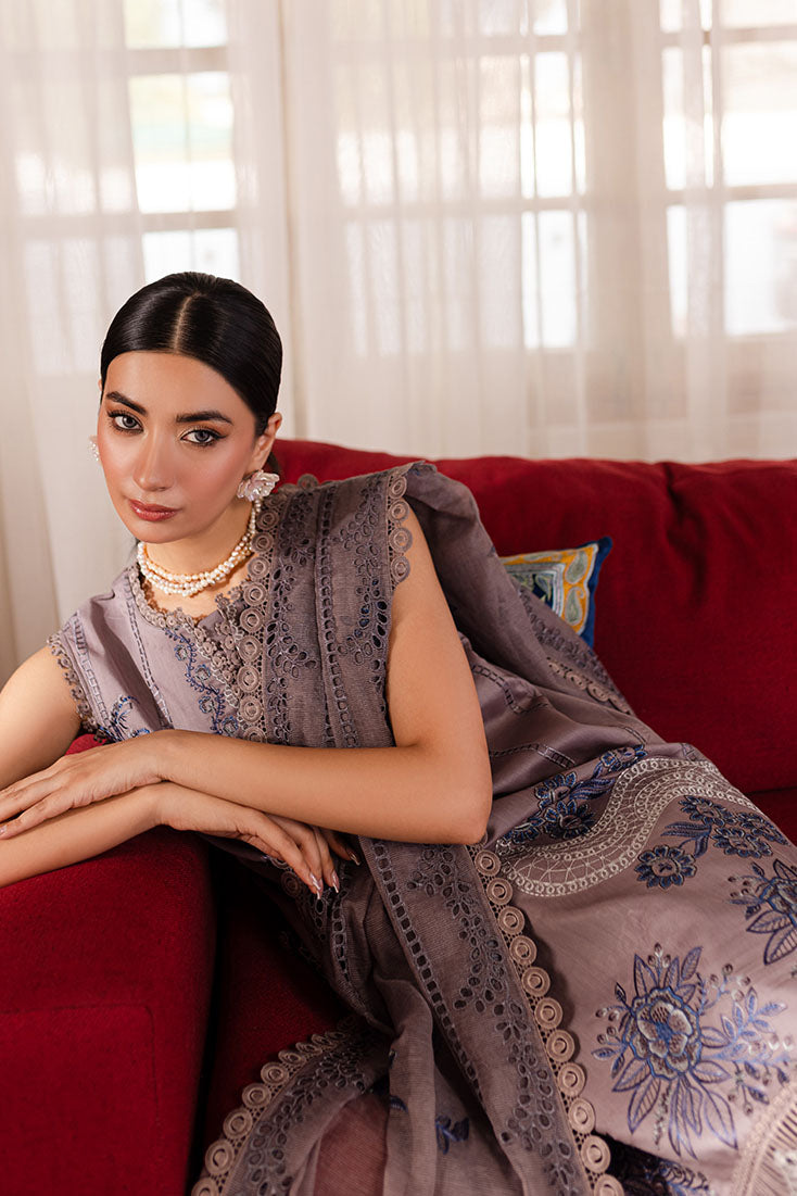 Marjjan | Aangan Embroidered Viscose | PEV-22 B (GREY) - Official Marjjan - Agha Fabrics UK