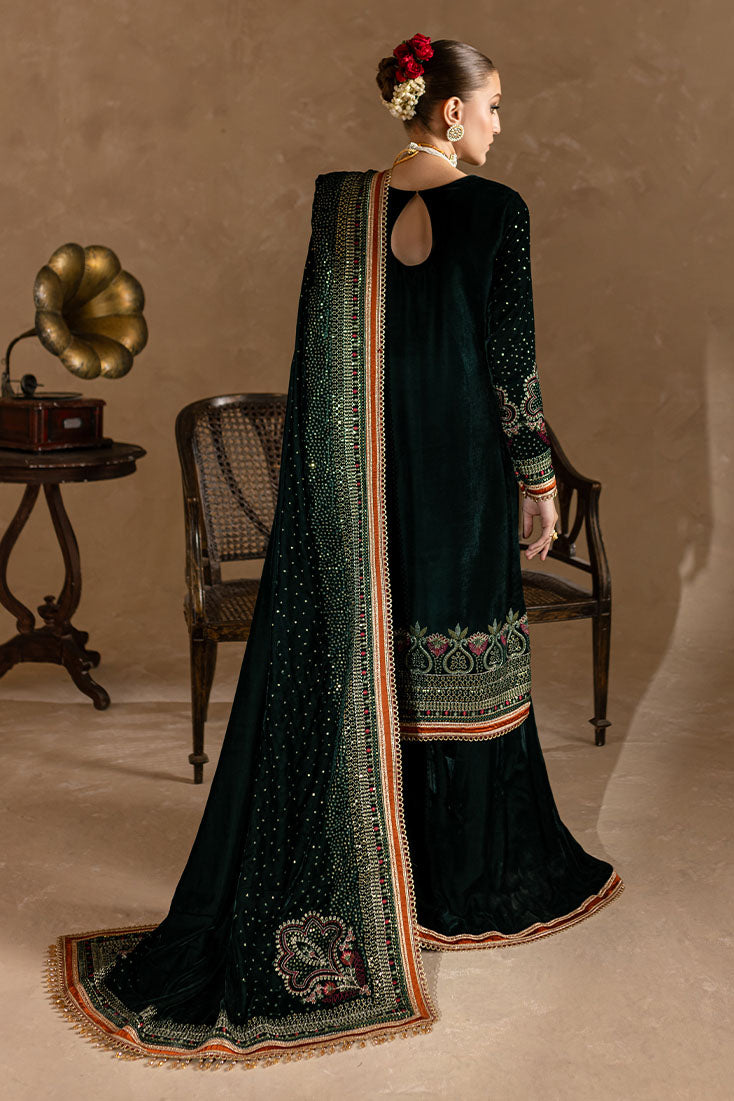 Marjjan | De Rose Velvet | MRV-07 (GREEN) - Official Marjjan - Agha Fabrics UK