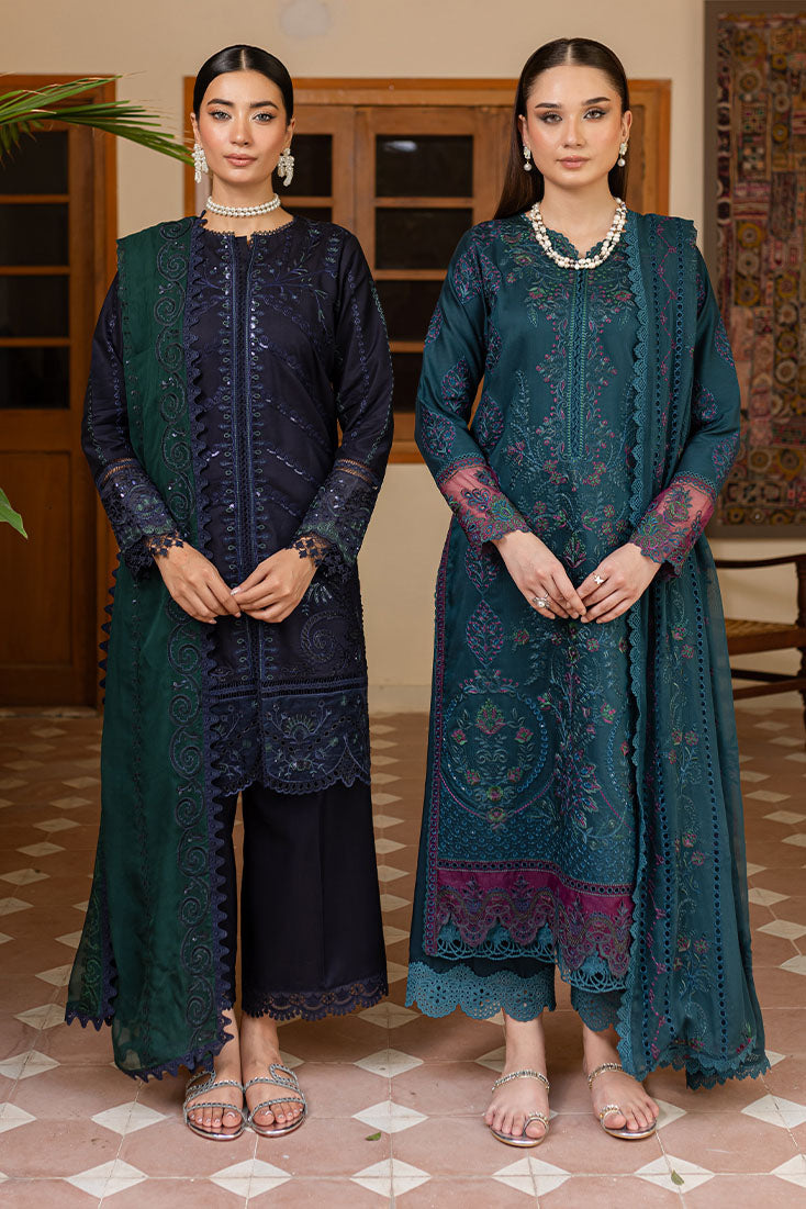 Marjjan | Aangan Embroidered Viscose | PEV-20 B (ZINC) - Official Marjjan - Agha Fabrics UK