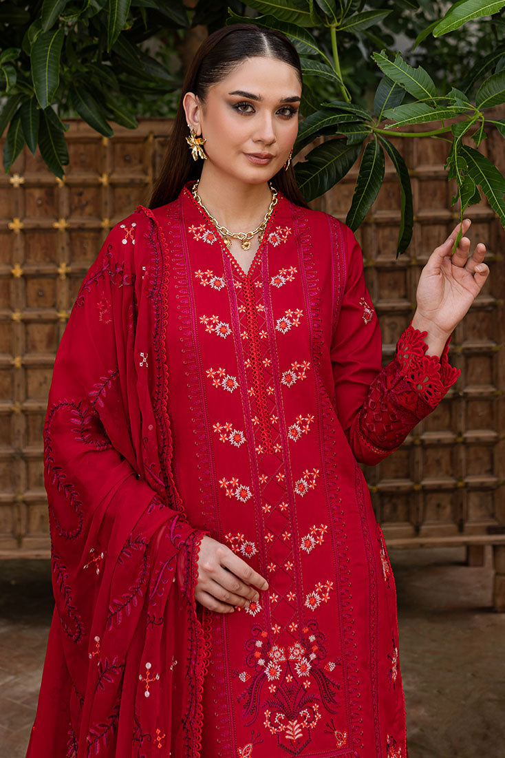 Marjjan | Aangan Embroidered Viscose | PEV-24 B (RED) - Official Marjjan - Agha Fabrics UK